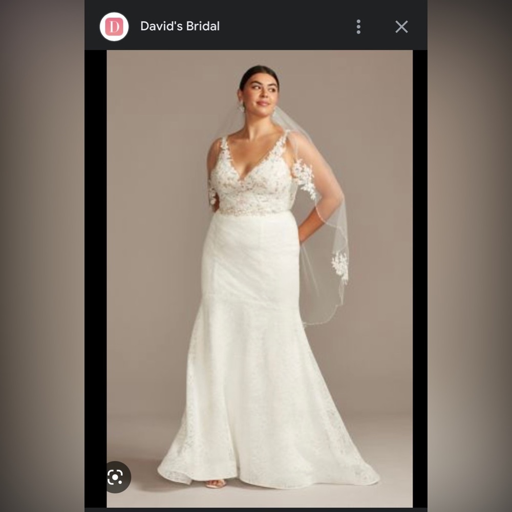 Brand new - David’s Bridal plus size 16 wedding gown.